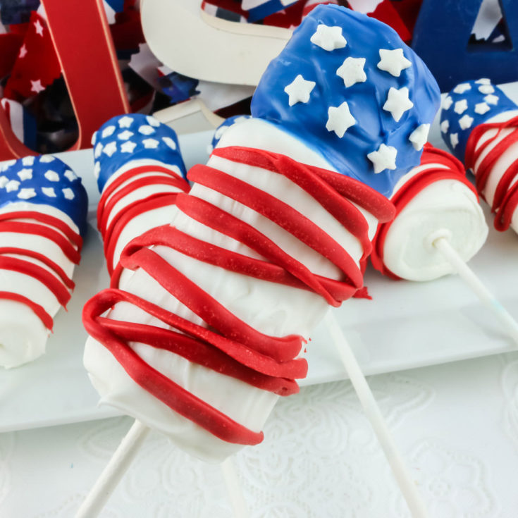 American Flag Marshmallow Pops