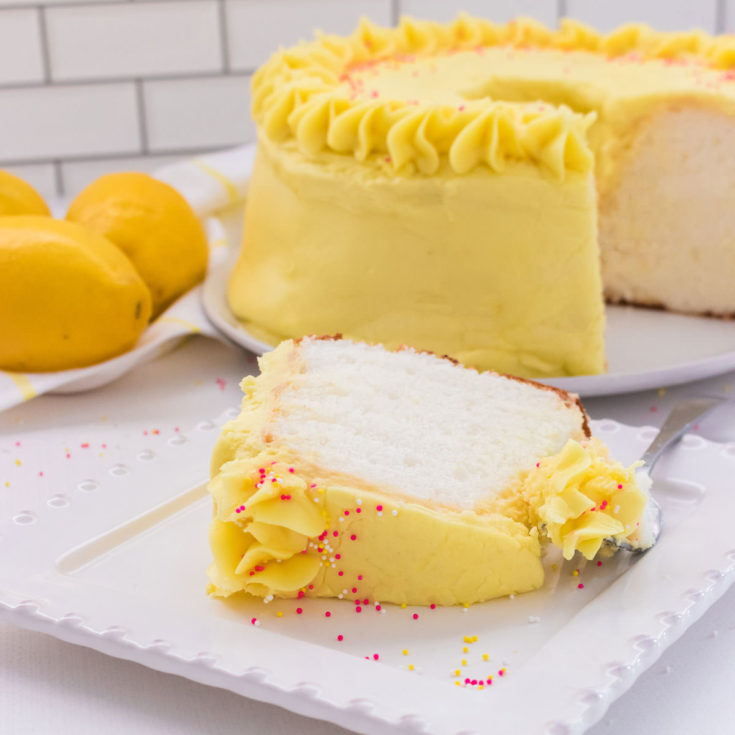 Angel Food Cake with Lemon Frosting