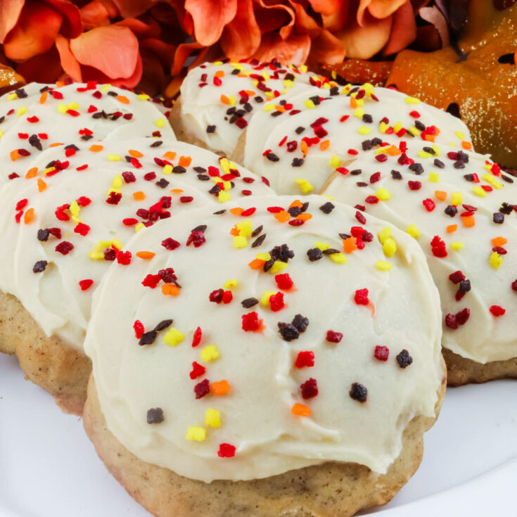 Banana Spice Cookies with Brown Sugar Cream Cheese Frosting