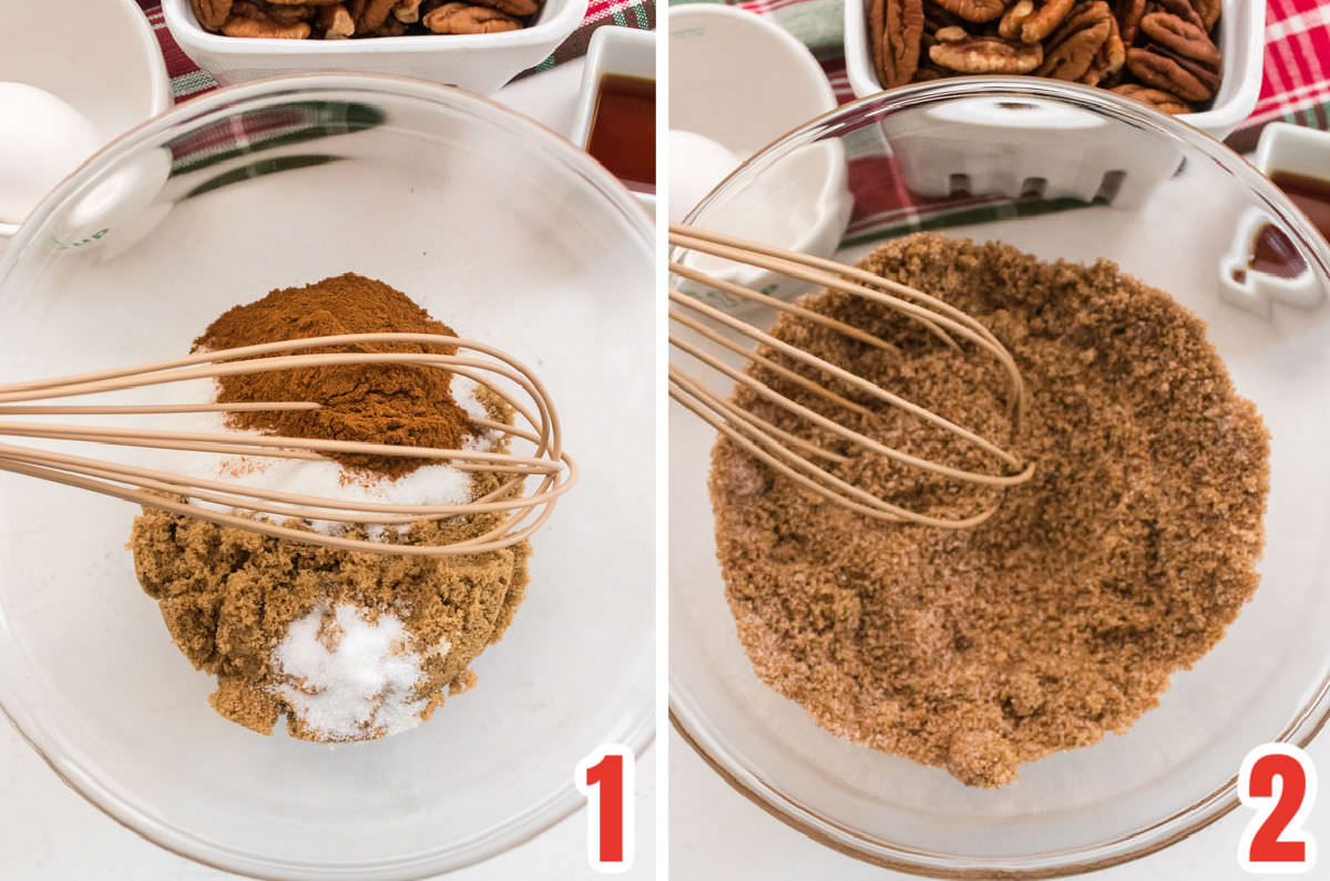 Collage image for making the Cinnamon Sugar mixture for the Candied Pecans.