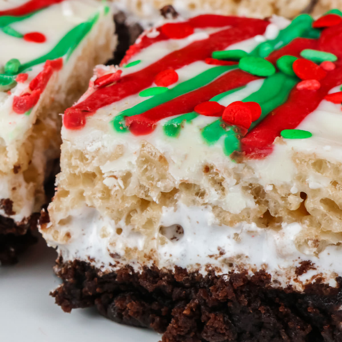 Christmas Brownie Rice Krispie Treats