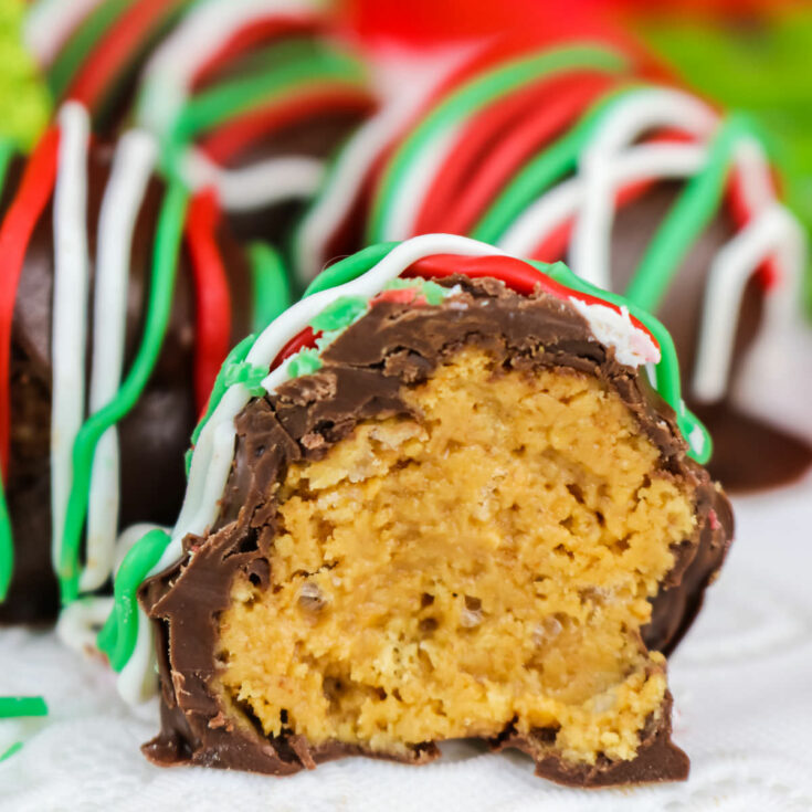 Christmas Peanut Butter Crunch Truffles