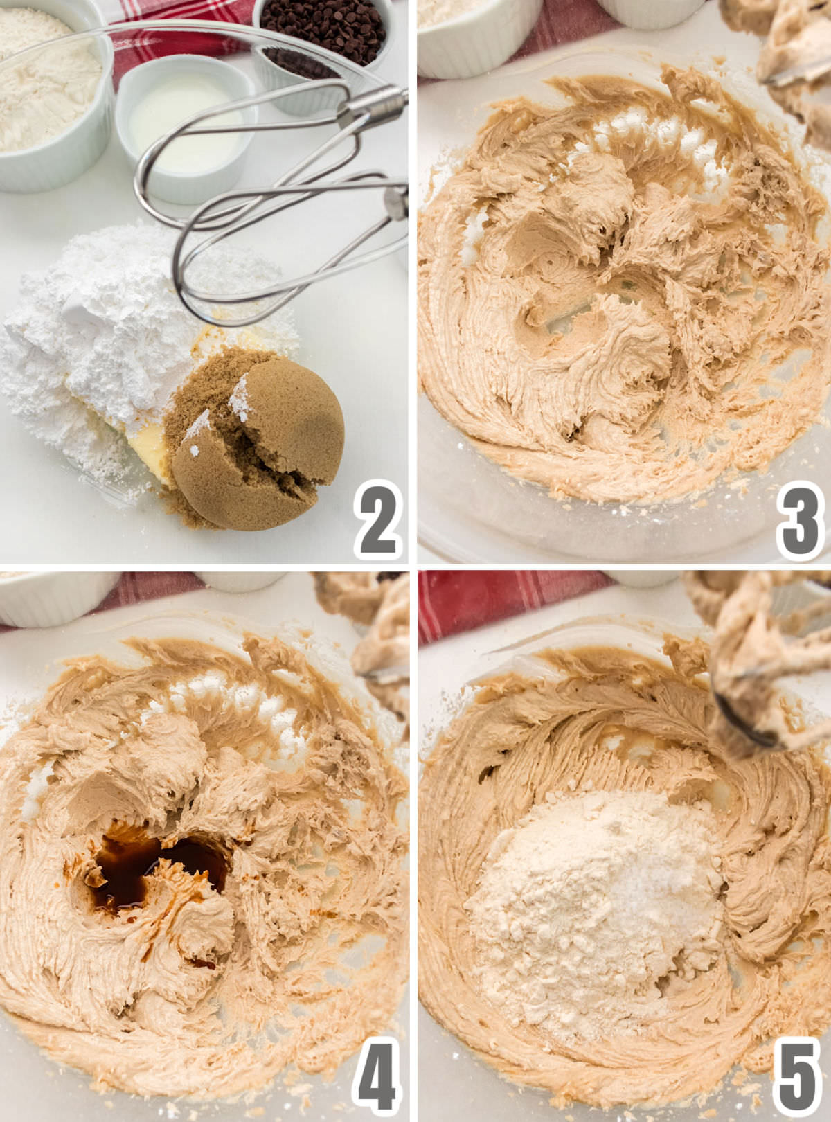 Collage image showing how to make the Edible Cookie Dough.