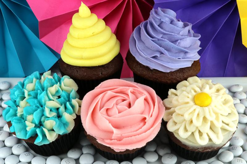 If you need a little bit of inspiration, here are how-to videos and a list of the tools you'll need for Five Ways to Decorate a Cupcake. #Frosting #Cupcakes #BakingTips #TwoSistersCrafting