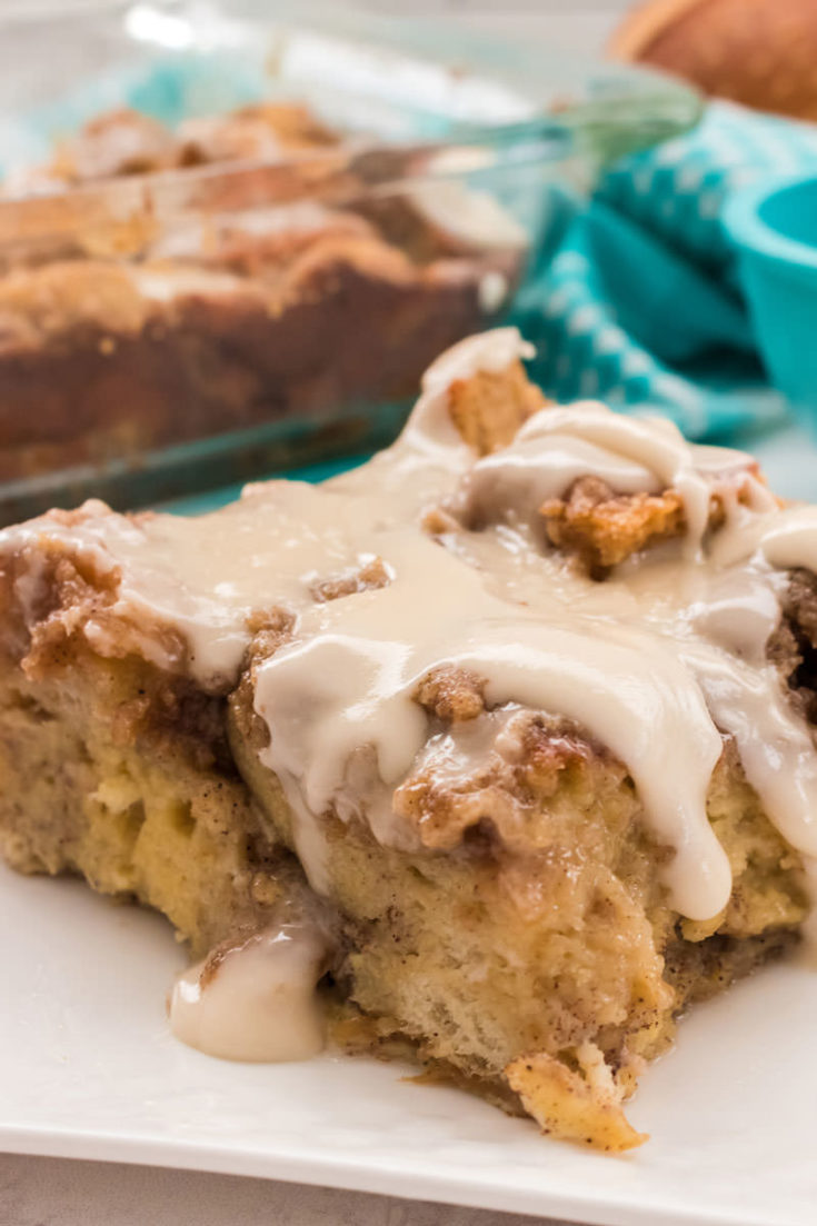 French Toast Casserole with Maple Syrup Icing