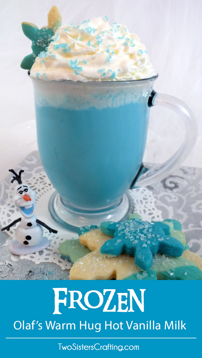 Our Olaf's Warm Hug Hot Vanilla Milk is a fun Frozen themed treat that is so easy to make. It tastes great too - just like a warm hug for your insides! It is perfect for a cold wintery day, a Frozen Birthday Party or just as a nice way to tell that Frozen Fan in your life that you love them. Follow us for more great Frozen Party Ideas.