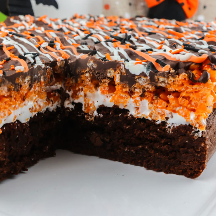 Halloween Brownie Rice Krispie Treats