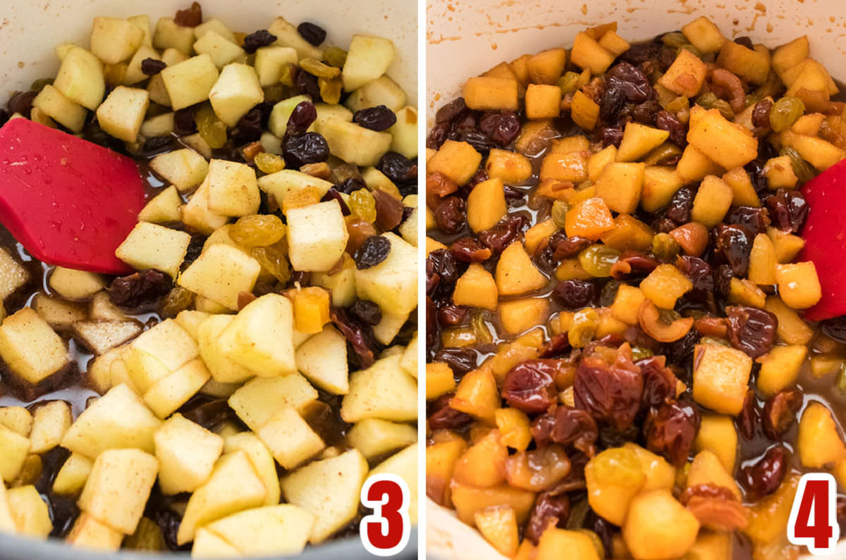 Collage image showing how to cook the homemade mince.