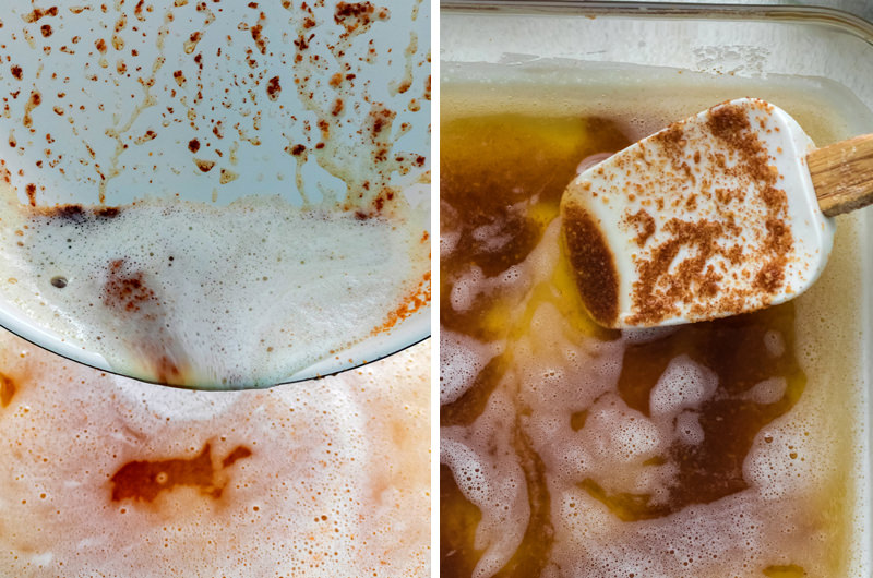 collage images showing the bits of brown butter that hold all the flavor