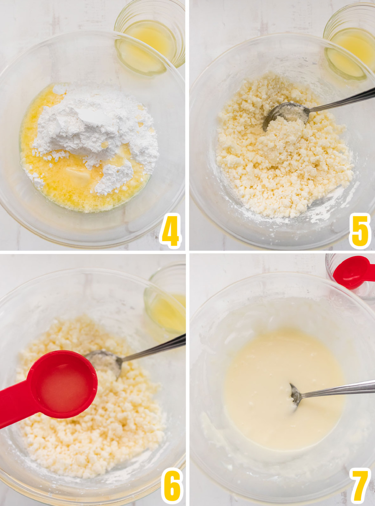 Collage image showing how to make the homemade Lemon Icing.
