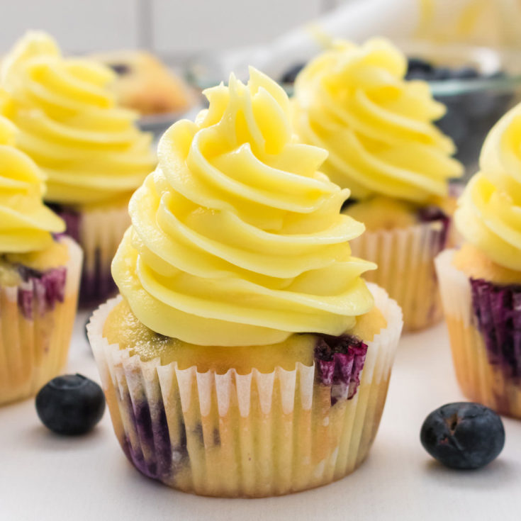 Lemon Blueberry Cupcakes with Lemon Buttercream Frosting