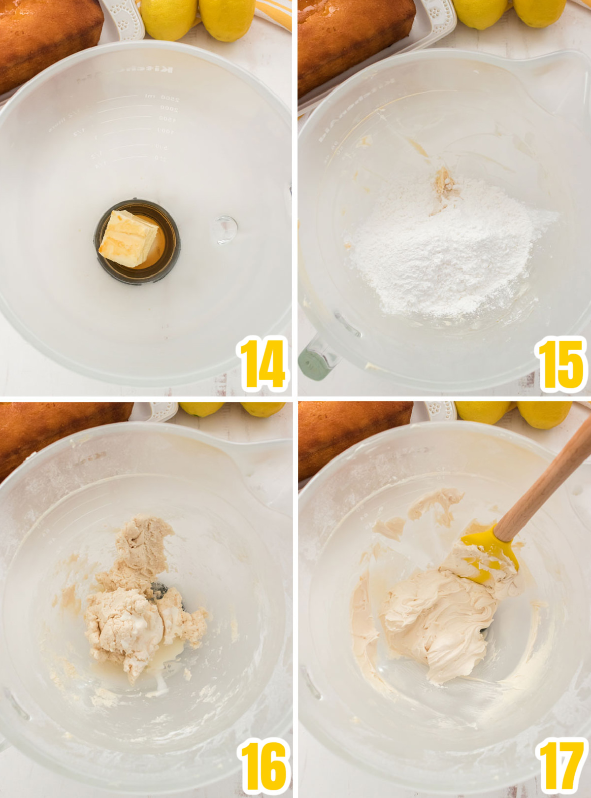 Collage image showing how to make the Vanilla Icing.