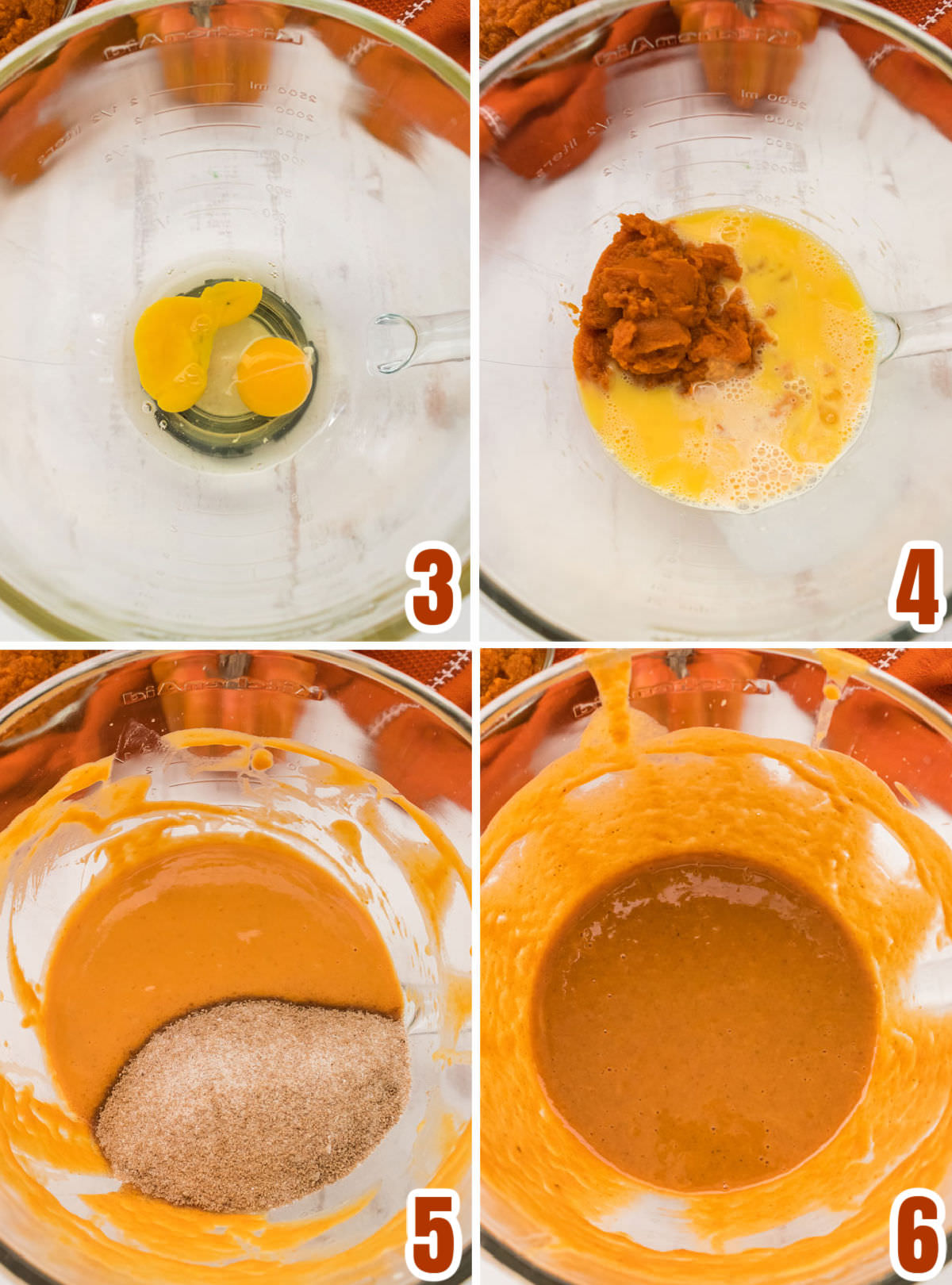 Collage image showing how to make the Pumpkin Pie Filling. 