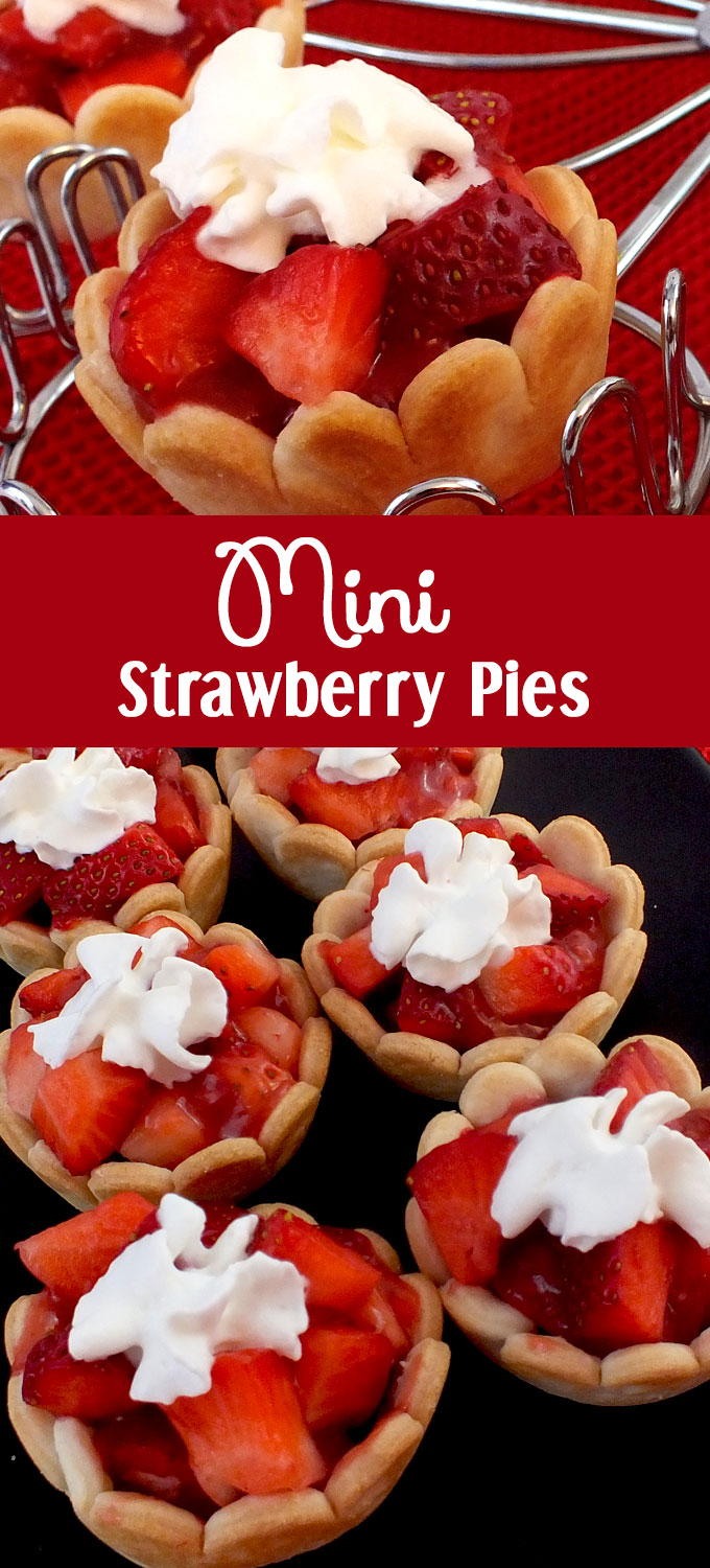Surprise your guests and family with this unique take on a traditional dessert - Mini Strawberry Pies. Easy to make and so delicious, they would be a great Easter dessert, Sunday Brunch treat or even a Summertime BBQ sweet. Follow us for more great Easter Food ideas.