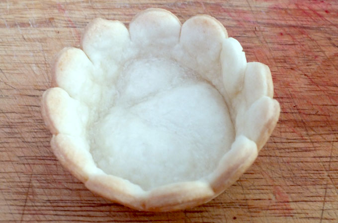 Partially cooked pie crust