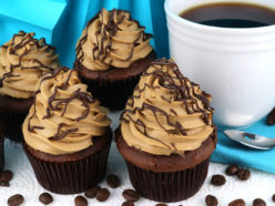Mocha Cupcakes with Coffee Whipped Cream Frosting