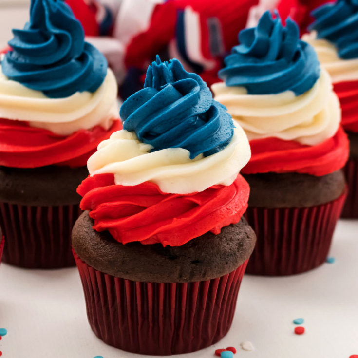 Patriotic Swirl Cupcakes