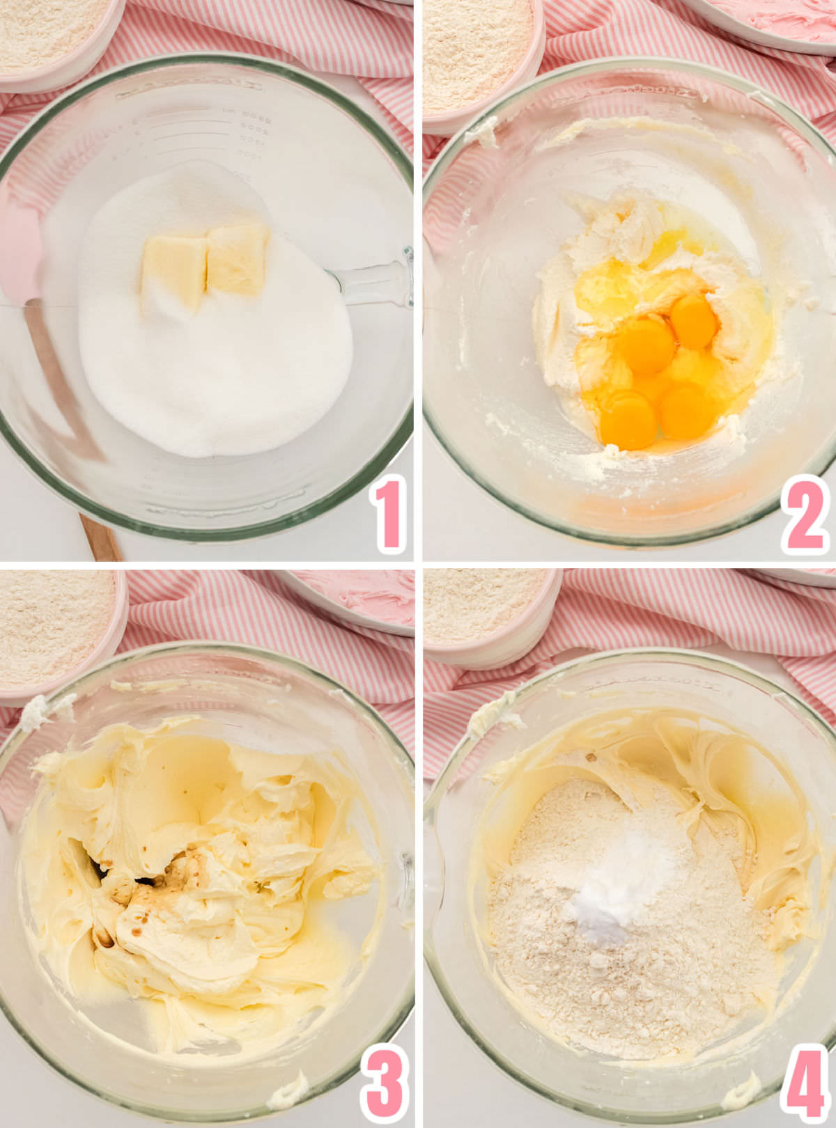 Collage image showing how to make the Sugar Cookie dough.