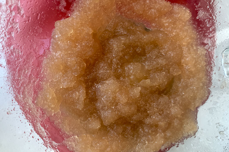 Vanilla, Gelatin and water in a mixing bowl