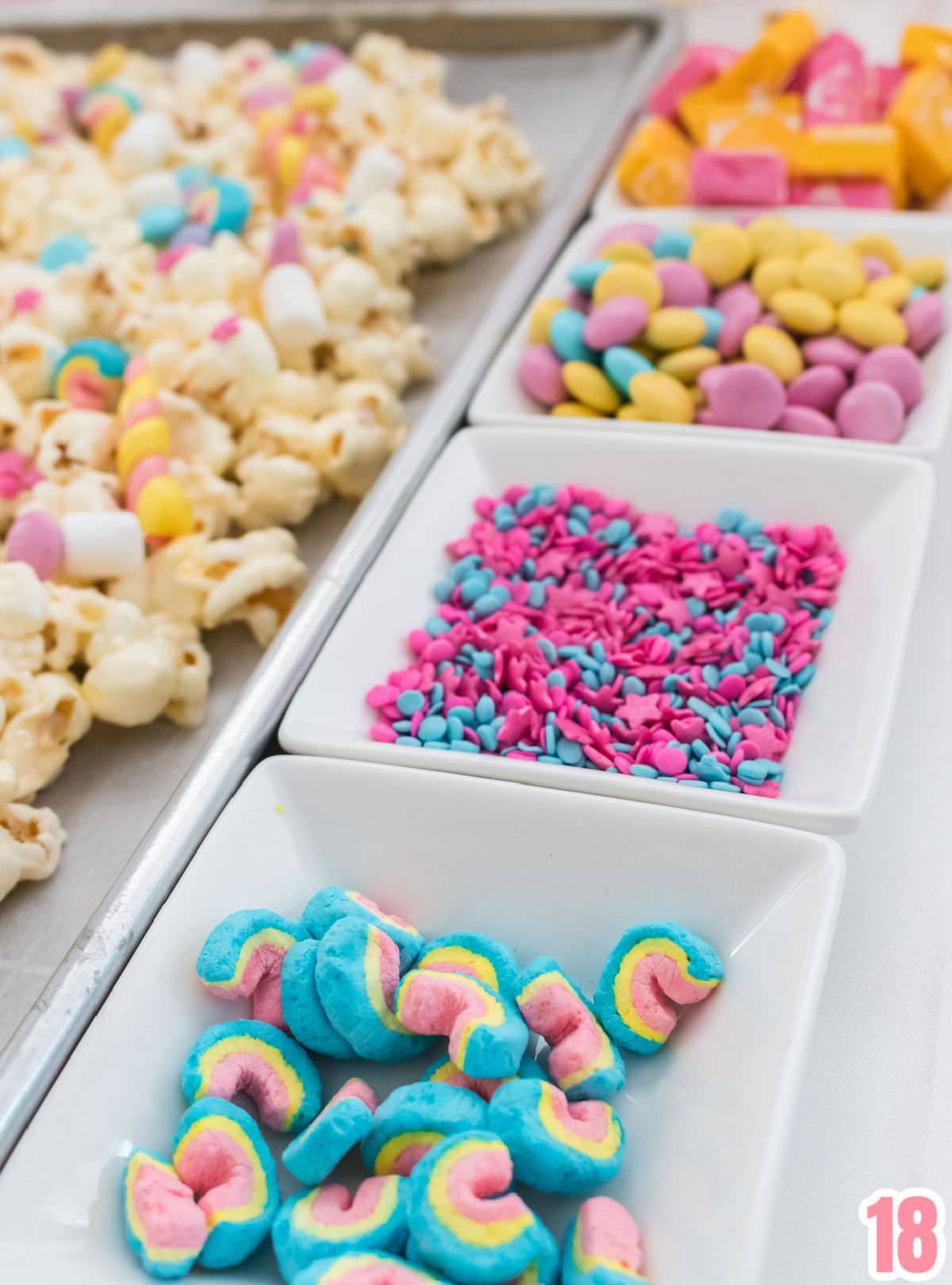 Closeup of the Candy Mix-ins used in the Unicorn Popcorn.
